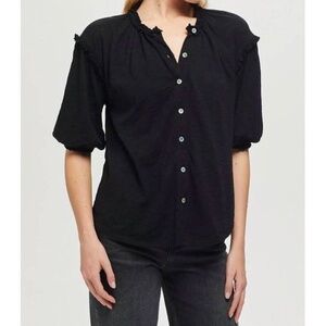 Ruffle Button Up Blouse | Goldie